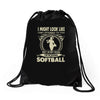 i might look like i'm playing softball Drawstring Bags