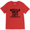 Real Men Coach Girls Softball Dad V-Neck Tee