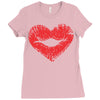 lip print heart Ladies Fitted T-Shirt