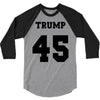 Trump 45 jersey number 3/4 Sleeve Shirt