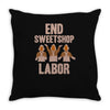 end sweetshop labor Throw Pillow