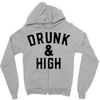 Drunk And High Zipper Hoodie