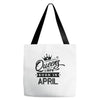 Queens Are Born In April Tote Bags