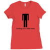 offensive t shirt lookng for a little head rude tee funny shirt Ladies Fitted T-Shirt
