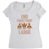 end sweetshop labor Women's Triblend Scoop T-shirt