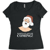 santa is coming Women's Triblend Scoop T-shirt