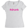 #drunk hashtag neon pink Women's Triblend Scoop T-shirt