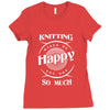 knitting makes me happy you not so much Ladies Fitted T-Shirt