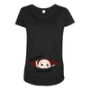 April Peeking Out Baby Boy in Spanish Maternity Scoop Neck T-shirt