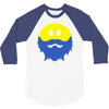 bearded smiley face 3/4 Sleeve Shirt