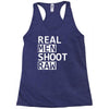 real men shoot raw funny photography Racerback Tank