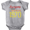 awesome since november 1970 Baby Bodysuit