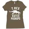 t rex hates pushups Ladies Fitted T-Shirt