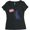 Patriotic T-Rex Women's Triblend Scoop T-shirt