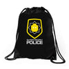 super secret police Drawstring Bags