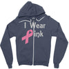 junior's breast cancer awareness i wear pink Zipper Hoodie