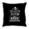 You Cant Scare Me I am Biker Grandfather Throw Pillow