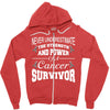 never underestimate the strength and power of a cancer survivor Zipper Hoodie