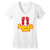 summer time flip flops Women's V-Neck T-Shirt