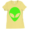 uomo alieno ufo stampa verde fluo divertente mitiche Ladies Fitted T-Shirt