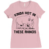 kinda hot in these rhinos Ladies Fitted T-Shirt