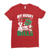 my husky is in charge! Ladies Fitted T-Shirt