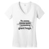 hunting giant hogs Women's V-Neck T-Shirt