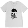 cat and crossbones V-Neck Tee