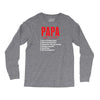 Papa Noun Definition Long Sleeve Shirts
