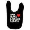 love peace and bacon grease Baby Bibs