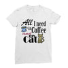 coffee cat Ladies Fitted T-Shirt