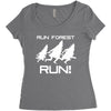 run forest run white color Women's Triblend Scoop T-shirt