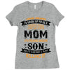 Super Cool Mom Of A Freaking Awesome Son Ladies Fitted T-Shirt