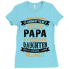 Super Cool Papa Of A Freaking Awesome Daughter Ladies Fitted T-Shirt