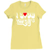 i love the 90's  musik dj fun Ladies Fitted T-Shirt