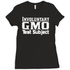 gmo test subject v1 march monsanto crops produce Ladies Fitted T-Shirt