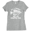 all i caught was this crappie fish Ladies Fitted T-Shirt