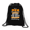 all men are created equal but only the best are born in february Drawstring Bags