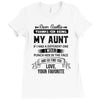 Dear Auntie, Thanks For Being My Aunt Ladies Fitted T-Shirt