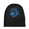 bass clef in blue Baby Beanies