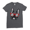 frenchie hipster Ladies Fitted T-Shirt