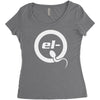 el q white logo Women's Triblend Scoop T-shirt