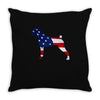 patriotic boxer Throw Pillow
