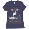 santa aries xhristmas ugly t shirts Ladies Fitted T-Shirt