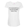 it's dangerous to go alone!take this. Maternity Scoop Neck T-shirt