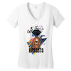 who loves bassets Women's V-Neck T-Shirt