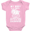 my body is a temple in which a lot of pigs have been sacificed Baby Onesie