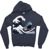 Great White Wave Shark Zipper Hoodie