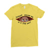 July Peeking Out Baby Boy Ladies Fitted T-Shirt