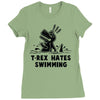 trex hates swimming Ladies Fitted T-Shirt